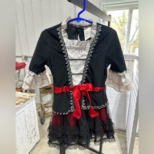 Black and White Toddler Dress with Silver Trim